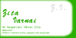 zita varnai business card